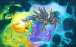  dymasyasilver equine female feral friendship_is_magic horn mammal my_little_pony princess_celestia_(mlp) scenery solo spring winged_unicorn wings winter winter_wrap_up 