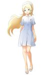  absurdres bad_id bad_pixiv_id blonde_hair chou_shittou_caduceus feet green_eyes highres legs long_hair moocharuto nurse sandals solo tonegawa_anju 