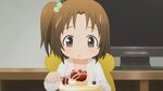  1girl animated animated_gif cake child eating food loli screencap short_hair working!! 