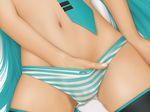  acerbi aqua_hair hatsune_miku long_hair masturbation navel necktie panties solo striped striped_panties thighhighs underwear vocaloid wallpaper 