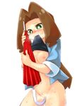  1girl bottomless breasts brown_hair green_eyes insertion kikuhime masturbation medabots medarot medarots nipples no_bra object_insertion pussy saliva shaved_pussy simple_background solo sweat umbrella vaginal vaginal_insertion vaginal_object_insertion very_long_hair white_background 