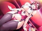  1girl ail_soft breasts cup domino_mask hips large_breasts mask mesu_nie_onna_kyoushi nipples saburoo sitting solo wide_hips wine_glass 