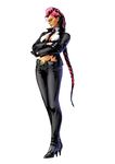  absurdres belt between_breasts braid breasts capcom crimson_viper crossed_arms earrings gloves high_heels highres jewelry long_hair marvel marvel_vs._capcom marvel_vs._capcom_3 marvel_vs_capcom marvel_vs_capcom_3 midriff mori_toshiaki necktie official_art pink_hair pompadour shinkiro shoes single_braid solo street_fighter street_fighter_iv sunglasses very_long_hair 