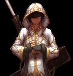  brown_hair cross dungeon_and_fighter dungeon_fighter_online fingerless_gloves gloves hood male male_focus michael michael_of_the_holy_eye priest priest_(dungeon_and_fighter) short_hair 