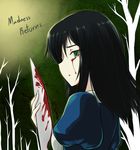  alice:_madness_returns alice_(wonderland) black_hair blood bloody_tears butter-t green_eyes long_hair looking_at_viewer solo 