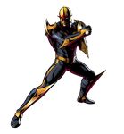  absurdres armor fighting_stance full_body highres male_focus marvel marvel_vs._capcom marvel_vs._capcom_3 mori_toshiaki nova_(marvel) official_art solo transparent_background 