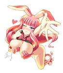  animal_ears bare_legs blush breast_grab breasts bunny_ears butter-t goo_girl grabbing heart huge_breasts lactation large_breasts long_hair melona monster_girl nude one_eye_closed prehensile_hair queen's_blade revealing_clothes simple_background smile solo white_background 