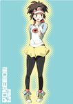  bad_id bad_pixiv_id black_eyes blush brown_hair copyright_name cosplay crossdressing english full_body highres kyouhei_(pokemon) legwear_under_shorts male_focus mei_(pokemon) mei_(pokemon)_(cosplay) open_mouth otoko_no_ko pantyhose pokemon pokemon_(game) pokemon_bw pokemon_bw2 raglan_sleeves sahuyaiya shoes shorts simple_background sneakers solo sweatdrop visor_cap 