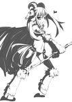  bad_id bad_pixiv_id baphomet_(monster_girl_encyclopedia) cape flat_chest fur garter_belt greyscale heart highres hooves horns monochrome monster_girl monster_girl_encyclopedia panties paws side6667 simple_background skull smile solo staff thighhighs thong underwear white_background 