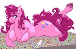  anthro anthrofied big_breasts blue_eyes breasts cutie_mark equine female friendship_is_magic fur hair hi_res hooves horse kame-sama88 lipstick long_hair looking_at_viewer lying mammal my_little_pony nipples nude pink pink_body pink_fur pink_hair pinkie_pie_(mlp) pony smile solo 