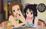  2girls akiyama_mio headphones ice_cream k-on! kawanami_eisaku tainaka_ritsu 