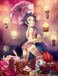  bra candle d.gray-man doll dolls pumpkin purple_hair road_kamelot shoes short_hair thighhighs umbrella underwear 