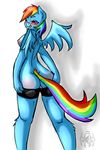  anthro anthrofied avante92 blush breasts butt clothing equine female friendship_is_magic hair horse long_hair looking_at_viewer looking_back mammal multi-colored_hair my_little_pony nipples pegasus plain_background pony purple_eyes pussy rainbow_dash_(mlp) rainbow_hair short solo spandex tongue tongue_out white_background wings 