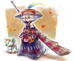  animal_ears crossover inubashiri_momiji jinouga matsuda_(matsukichi) monster_hunter red_eyes short_hair sword tail touhou weapon white_hair wolfgirl 