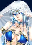  armlet armor bare_shoulders blue_eyes braid breasts choker circlet collarbone lips long_hair medium_breasts original solo time-flies upper_body veil 