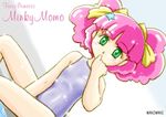 blush child green_eyes magical_girl mahou_no_princess_minky_momo minky_momo one-piece one-piece_swimsuit pink_hair princess swimsuit waniwani 