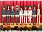  9girls akiyama_mio embarrassed everyone exhibitionism hirasawa_ui hirasawa_yui k-on! kotobuki_tsumugi lineup nakano_azusa pettanko pubic_hair pussy_juice uncensored 