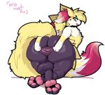 2023 anthro anus backsack balls big_butt biped braixen butt digital_media_(artwork) generation_6_pokemon genitals huge_butt looking_back male nintendo nude pawpads paws pokemon pokemon_(species) presenting presenting_anus presenting_hindquarters puffy_anus rear_view simple_background smile solo thick_thighs uromatsu wide_hips