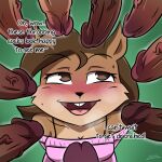 2018 anthro anthro_focus black_eyebrows black_nose black_text blush blush_lines breasts brown_body brown_ears brown_eyes brown_fur brown_hair brown_skin buckteeth cheek_tuft circumcised cleavage clothed clothing collarbone dark_body dark_skin dialogue disembodied_penis english_text erection eyebrow_through_hair eyebrows eyelashes facial_tuft female female_focus fur genitals glans green_background group hair hands_behind_back hazel_(lech_lewds) human human_on_anthro humanoid_genitalia humanoid_penis imminent_bukkake interspecies large_group lech_lewds light_body light_skin long_hair looking_aside male male/female mammal multicolored_body multicolored_fur open_mouth outline penis pink_clothing pink_glans pink_sweater pink_tongue pink_topwear rodent sciurid signature simple_background solo_focus sweater talking_to_another talking_to_partner tan_body tan_fur teeth text tongue topwear translucent translucent_hair tree_squirrel tuft two_tone_body two_tone_fur urethra vein veiny_penis