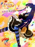  aqua_eyes bad_id bad_pixiv_id blue_hair bow candy dress food gothic_lolita hair_bow lolita_fashion long_hair panty_&amp;_stocking_with_garterbelt shifumi solo stocking_(psg) striped striped_legwear thighhighs 