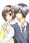  black_hair brown_eyes brown_hair hibari_kyoya katekyo_hitman_reborn miura_haru short_hair smile 