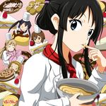  :3 akiyama_mio bad_id bad_pixiv_id baking black_hair blonde_hair blue_eyes bowl brown_eyes brown_hair cake chef chef_hat chibi cookie doughnut finger_sucking food fruit hat highres hirasawa_yui icing k-on! kotobuki_tsumugi kouchou long_hair multiple_girls nakano_azusa pudding sauce short_hair strawberry strawberry_shortcake tainaka_ritsu toque_blanche 