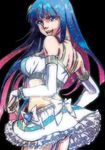  bad_id bad_pixiv_id blue_eyes bow bridal_gauntlets from_behind hair_bow ingissac multicolored_hair panty_&amp;_stocking_with_garterbelt skirt solo stocking_(psg) two-tone_hair 