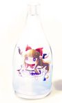  bottle bow brown_hair chain hair_bow highres horns ibuki_suika in_bottle in_container long_hair solo touhou yume_shokunin 