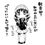  blush_stickers chibi extra greyscale instrument k-on! long_hair maracas monochrome school_uniform solo translated twintails wakaouji_ichigo watarai_keiji 