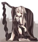  bad_id bad_pixiv_id barefoot harp instrument kneeling koota_(rlet_loft) long_hair original red_eyes solo white_hair 