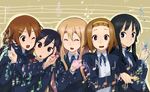  akiyama_mio bad_id bad_pixiv_id black_eyes black_hair blonde_hair brown_eyes brown_hair closed_eyes hairband hirasawa_yui k-on! koma_(qqq111) kotobuki_tsumugi long_hair multiple_girls nakano_azusa school_uniform short_hair tainaka_ritsu twintails utauyo_miracle 