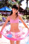  asian bikini black_eyes black_hair highres innertube long_hair ogura_yuko ogura_yuuko photo swimsuit 