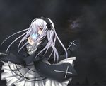  bad_id bad_pixiv_id black_dress dress expressionless frills from_side hairband lolita_hairband long_sleeves profile purinko red_eyes rozen_maiden silver_hair solo suigintou upper_body 