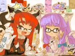  :&lt; animal_ears bad_id bad_pixiv_id bat_wings bespectacled brown_eyes cat_ears cat_tail closed_eyes cup flandre_scarlet glasses head_wings hong_meiling in_container in_cup itsukia izayoi_sakuya kemonomimi_mode kirisame_marisa koakuma minigirl multiple_girls one_eye_closed patchouli_knowledge red_hair remilia_scarlet tail tea touhou wings 