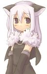  7010 animal_ears black_eyes copyright_request long_hair lowres solo white_hair 