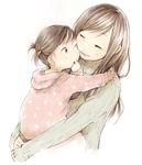  age_difference bad_id bad_pixiv_id brown_hair child closed_eyes copyright_request family mother_and_daughter motherly multiple_girls wakana_(nagomoo) 