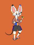  anthro clothed clothing fur jacket looking_at_viewer male mammal mouse multicolored_eyes multicolored_fur rilds rodent shorts solo supersly-mouseguy tongue tongue_out 