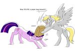  couple cutie_mark derpy_hooves_(mlp) duo equine eyes_closed female feral friendship_is_magic hair hi_res horse long_hair mammal my_little_pony open_mouth paper_bag pegasus pink_hair pony purple_hair twilight_sparkle_(mlp) two_color_hair two_tone_hair valkyrie-girl wings yellow_eyes 