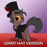  bitterplaguerat clothing english_text equine feral friendship_is_magic giant_hat hair hat hooves horn horse loki long_hair looking_at_viewer male mammal mane my_little_pony plain_background pony prom shadow short_hair solo suit text top_hat tuxedo unicorn 