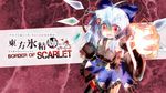  alternate_breast_size bare_shoulders black_legwear blue_hair bow breasts cirno cosplay detached_sleeves fang fingernails flandre_scarlet flandre_scarlet_(cosplay) hair_bow large_breasts long_fingernails open_mouth red_eyes short_hair solo thighhighs touhou wings yurume_atsushi 