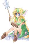  blonde_hair blue_eyes long_hair looking_at_viewer low-tied_long_hair riesz seiken_densetsu seiken_densetsu_3 simple_background smile solo very_long_hair white_background yuuhi_alpha 