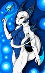  anthro blue claws dragon female horn kurtassclear nipples nude pussy scalie solo white white_body yellow_eyes 