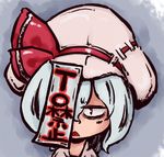  blue_hair hat looking_at_viewer remilia_scarlet short_hair solo sonson_(eleven) touhou upper_body 