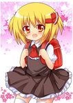  backpack bad_id bad_pixiv_id bag blonde_hair highres open_mouth randoseru red_eyes ribbon rumia shinekalta short_hair solo touhou 