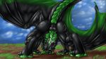  anus autofellatio balls black_body claws cum cum_in_mouth cum_inside dragon drgn8d feral grass green green_penis hindpaw horn knot male masturbation oral paws penis scalie sky solo western_dragon wings 