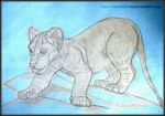  blue feline lines lion mammal pencil plain_background simple sketch small strokes werewolfovna young 