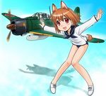  a6m_zero aircraft airplane animal_ears cosplay imperial_japanese_navy military miyafuji_yoshika miyafuji_yoshika_(cosplay) solo strike_witches suda_noriko tail world_war_ii world_witches_series yokoyama_kouichi 