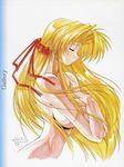  absurdres asuka_keisuke blonde_hair breasts closed_eyes highres large_breasts long_hair lunar_wing nude shirufana 