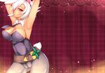  animal_ears armpits arms_up battle_bunny_riven breasts bunny_ears bunny_tail bunnysuit cameltoe cleavage dean detached_collar folded_ponytail hair_over_one_eye large_breasts league_of_legends leotard necktie open_mouth outstretched_arms pantyhose red_eyes riven_(league_of_legends) short_hair silver_hair solo tail 