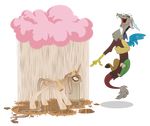  chocolate_rain coca-cola crown cutie_mark discord_(mlp) draconequus duo equine female feral friendship_is_magic horn horse male mammal mascara my_little_pony necklace plain_background pony princess_celestia_(mlp) rape_face smile spiritto transparent_background wet wet_hair winged_unicorn wings 